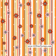 Retro Seamless Stripe Pattern with Flowers Preview