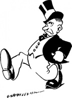 Cartoon - Rich Man Strutting clip art 