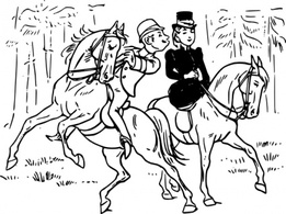 Animals - Riding Couple clip art 