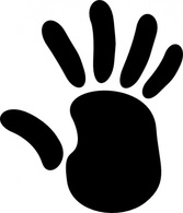 Cartoon - Right Hand Print clip art 