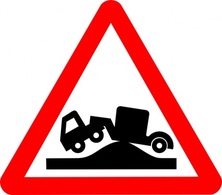 Buildings - Road Signs High Road Bump clip art 