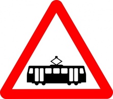 Transportation - Road Signs Tram clip art 