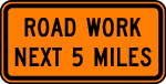 Road Work Next 5 Miles Vector Sign Preview