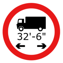 Signs & Symbols - Roadsign Lorry length 