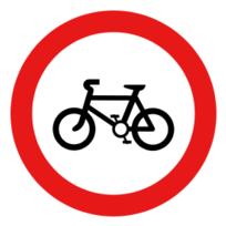 Roadsign no cycles