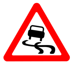 Roadsign slippery