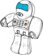 Technology - Robot Calculator clip art 