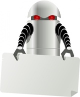 Technology - Robot Carrying Things clip art 