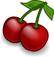 Food - Rocket Fruit Cherries clip art 