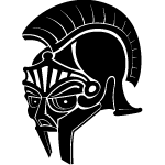 Objects - Roman Helmet Black Vector Image 