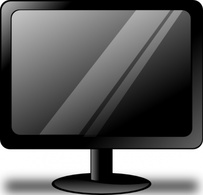 Technology - Ronoaldo Black Monitor clip art 