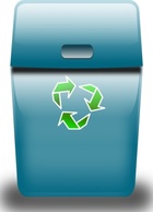 Objects - Ronoaldo Blue Trash Can clip art 