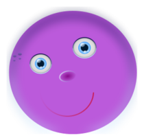 Round Purple Face