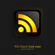 RSS Icon with Black Gold Style Preview