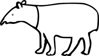 Rumpeltux Malayan Tapir clip art