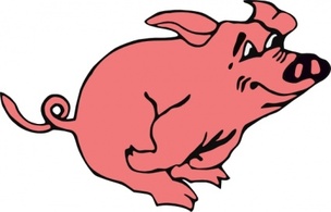 Sports - Running Pig clip art 