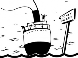 Sports - Sailing Ship Cartoon Silhouette clip art 