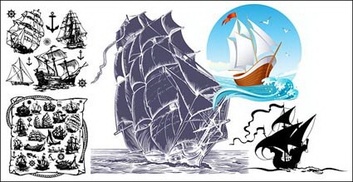 Sports - Sailing Ship Theme Vector 