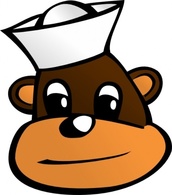 Animals - Sailor Monkey clip art 