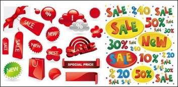 Sales decorative elements vector