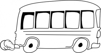 Cartoon - School Bus Outline clip art 