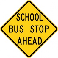 School Bus Stop Ahead Sign clip art Preview