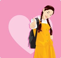 School girls vector 2