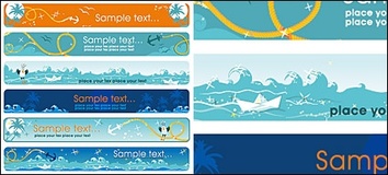 Sea theme Vector banner material