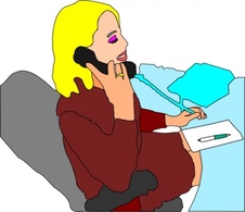 Secretary Answering Phone clip art Preview