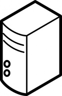 Technology - Server Outline clip art 