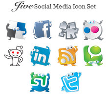Set of 10 Social Media Icons Preview