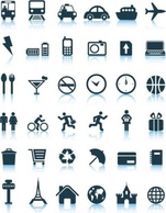 Set of 36 travel icons