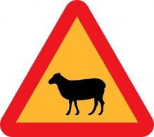 Sheep Roadsign clip art