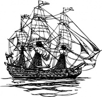 Transportation - Ship Of The Line clip art 