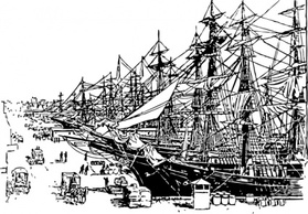 Ships On The Dock clip art Preview