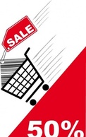 Business - Shopping card with sale label and pecentual sale 