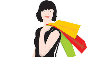 Human - Shopping Girl Vector 