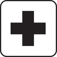 Signs & Symbols - Sign Black Map Cross White Plus First Aid Hospital 