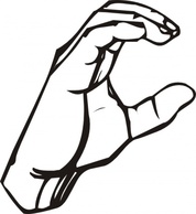 Signs & Symbols - Sign Language C clip art 