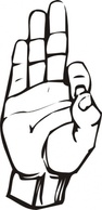 Signs & Symbols - Sign Language F clip art 