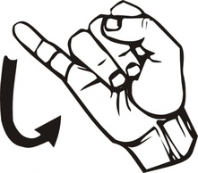 Signs & Symbols - Sign Language J clip art 