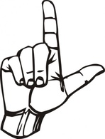 Sign Language L clip art