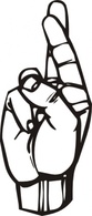 Signs & Symbols - Sign Language R clip art 