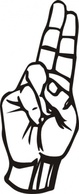 Signs & Symbols - Sign Language U clip art 