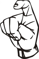 Signs & Symbols - Sign Language X clip art 