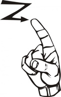 Signs & Symbols - Sign Language Z clip art 