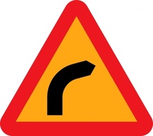 Sign Right Traffic Turn Warning Dangerous Bend 