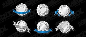 Business - Silver badge vector material 