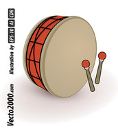 Simple Drum Vector Best for Ramadan or Eid Element Designs 