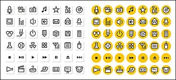 Icons - Simple lines icon vector graphics material 